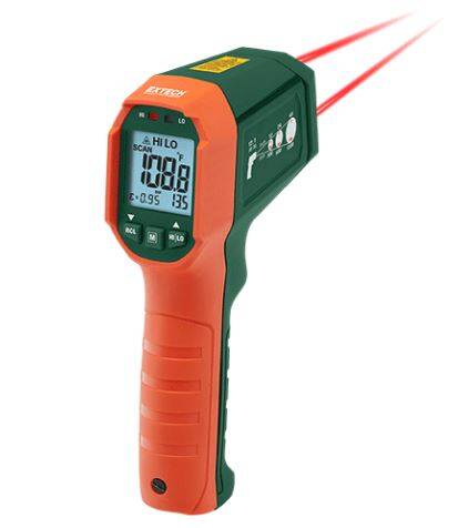 Extech-IR320 | Weschler Instruments Dual Laser IR Laser Thermometer with Alarms - IR320