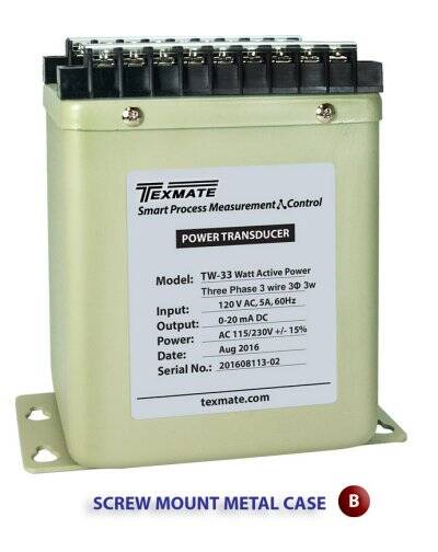 Texmate-Transd-Screw-Metal | Weschler Instruments Single & Three Phase Voltage Transducer